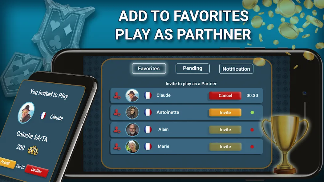 Blot Belote Coinche Online [МОД Unlocked] Screenshot 3