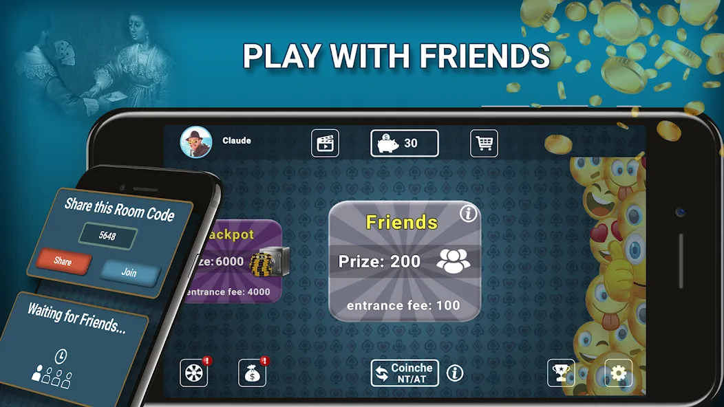 Blot Belote Coinche Online [МОД Unlocked] Screenshot 5