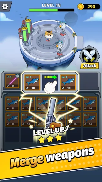 Merge Weapons：Air Island TD [МОД Unlimited Money] Screenshot 2