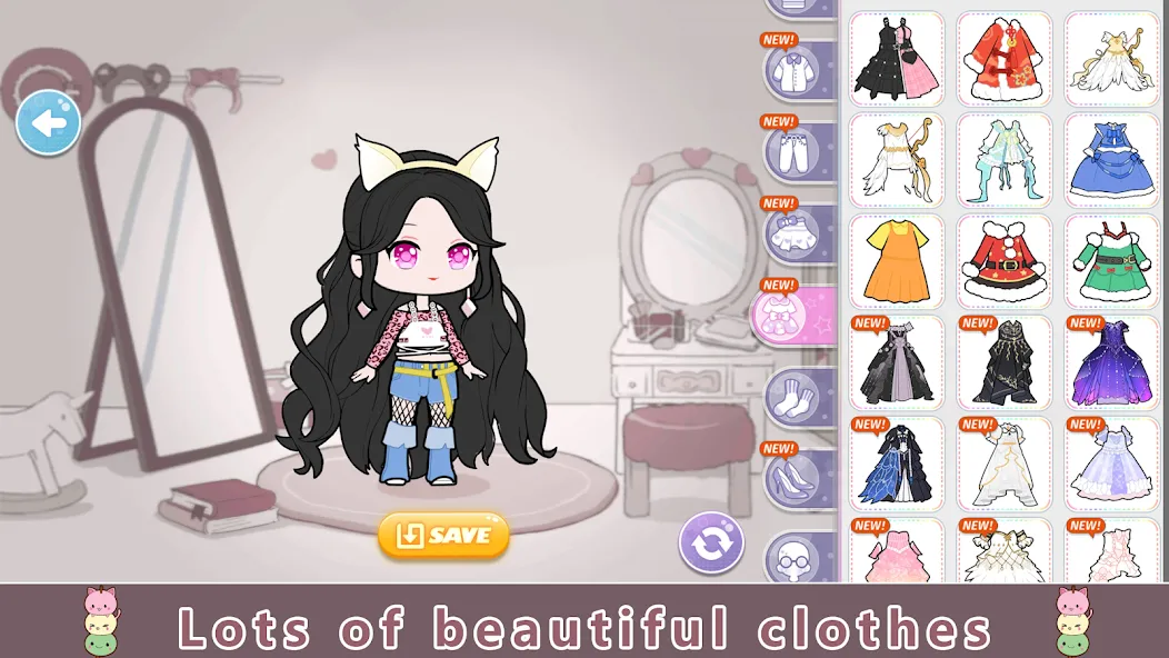 YOYO Doll Anime Dress Up Game (ЙОЙО) [МОД Бесконечные деньги] Screenshot 2
