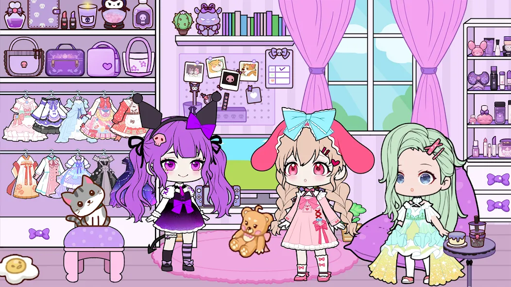 YOYO Doll School life Dress up (ЙОЙО Лайф ворлд) [МОД Бесконечные деньги] Screenshot 4