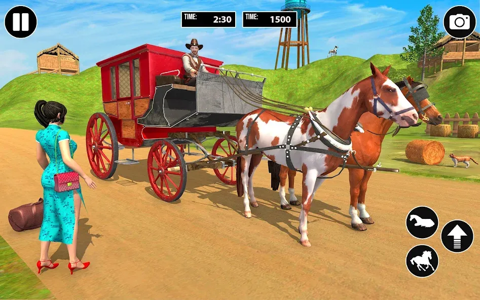 Horse Cart Taxi Transport Game [МОД Бесконечные монеты] Screenshot 5