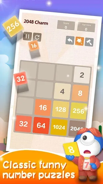 Number Charm: Slide Puzzle (Две тысячи сорок восемь) [МОД Много денег] Screenshot 4