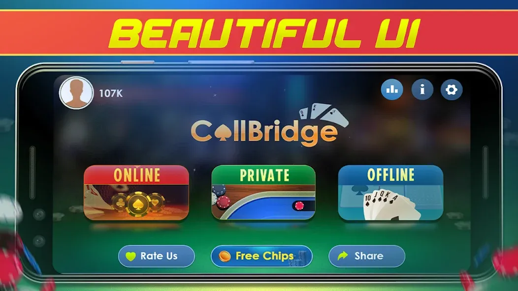 Call Bridge Card Game - Spades (Карточная игра Колл Бридж) [МОД Бесконечные монеты] Screenshot 1