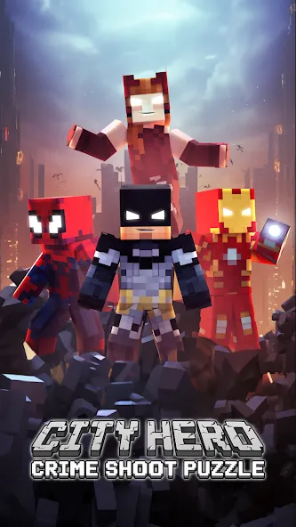 City Hero: Crime Shoot Puzzle (Хиро Крафт Пазлы) [МОД Все открыто] Screenshot 1