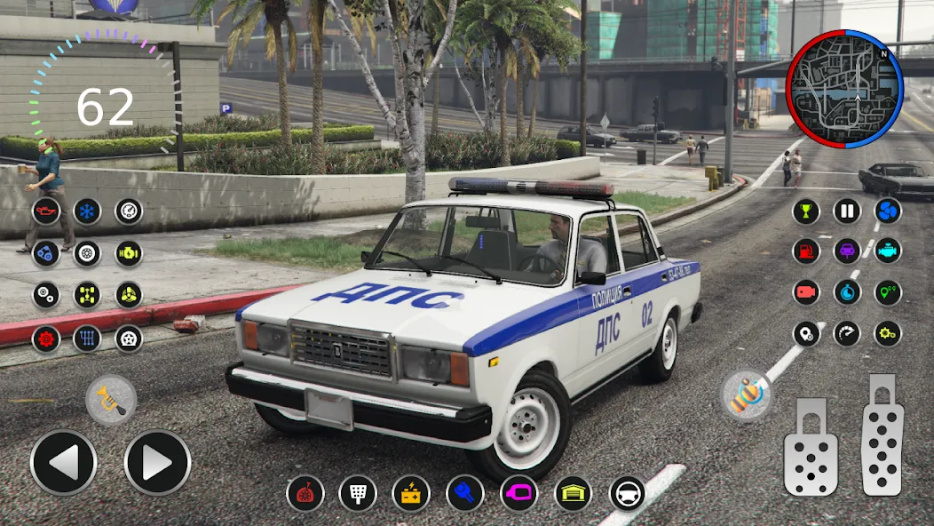 Police Car Riders: VAZ 2107 [МОД Все открыто] Screenshot 4