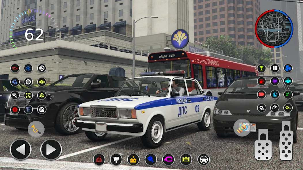 Police Car Riders: VAZ 2107 [МОД Все открыто] Screenshot 5