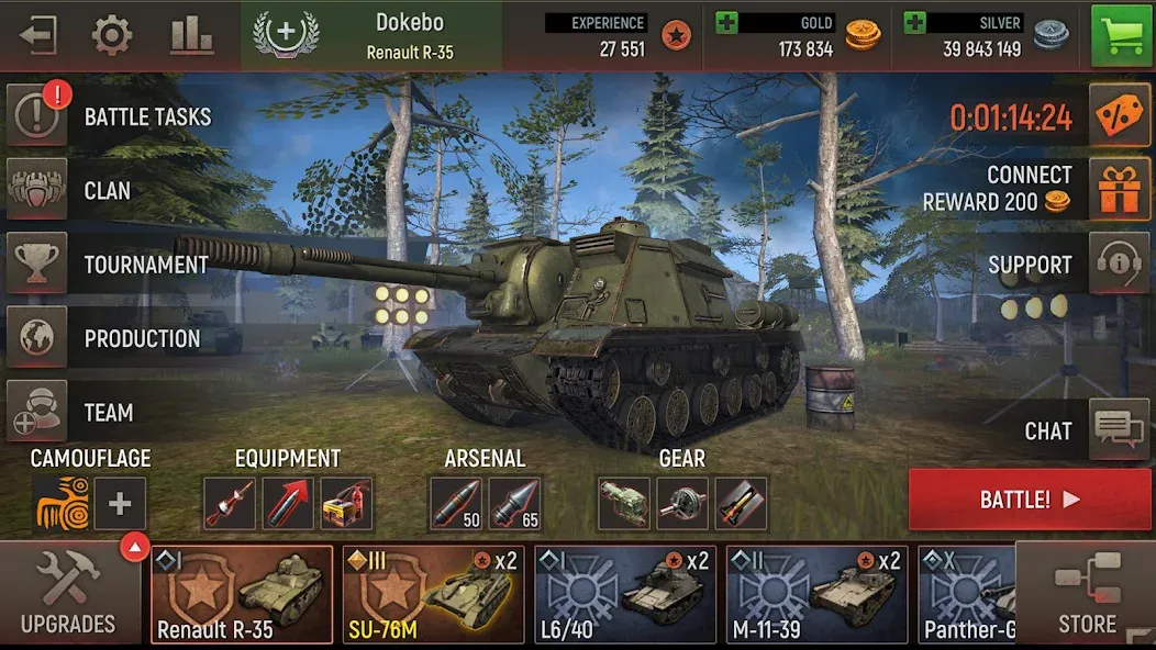 Battle Tanks: Tank Games WW2 (Бэтл Тэнкс) [МОД Unlimited Money] Screenshot 4