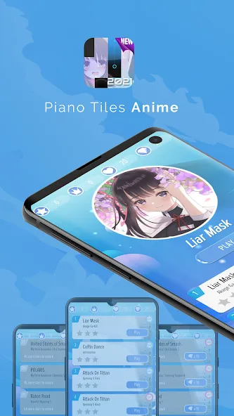 Piano Anime Tiles Music (Пиано Аниме Плитки Музыка) [МОД Меню] Screenshot 1