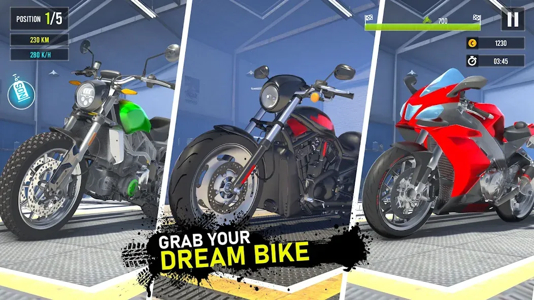 Moto Traffic Bike Race Game 3d (Мото Трафик Байк Рейс Гейм 3д) [МОД Меню] Screenshot 2