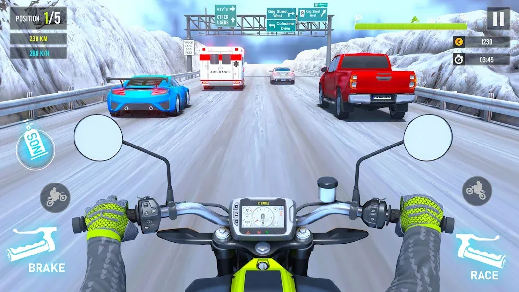 Moto Traffic Bike Race Game 3d (Мото Трафик Байк Рейс Гейм 3д) [МОД Меню] Screenshot 3