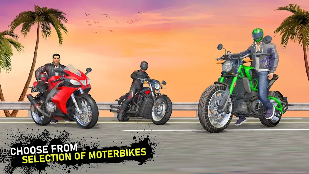 Moto Traffic Bike Race Game 3d (Мото Трафик Байк Рейс Гейм 3д) [МОД Меню] Screenshot 4