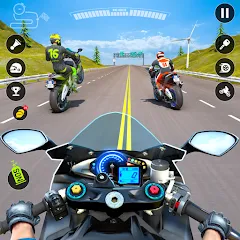 Взломанная Moto Traffic Bike Race Game 3d (Мото Трафик Байк Рейс Гейм 3д)  [МОД Меню]