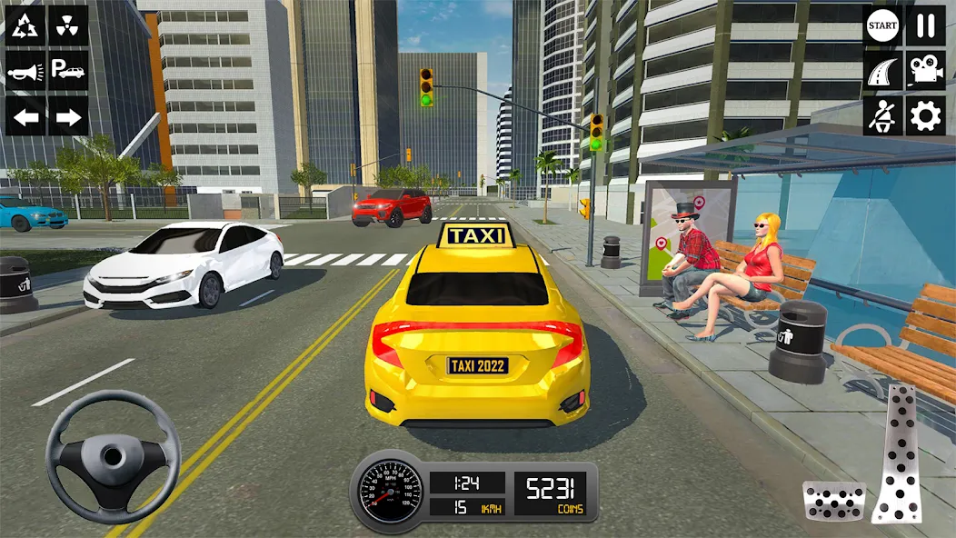 Taxi Simulator 3d Taxi Sim [МОД Много монет] Screenshot 2