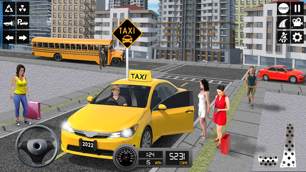 Taxi Simulator 3d Taxi Sim [МОД Много монет] Screenshot 4