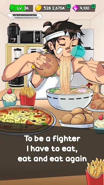 Food Fighter Clicker Games (Фуд Файтер Кликер) [МОД Все открыто] Screenshot 1