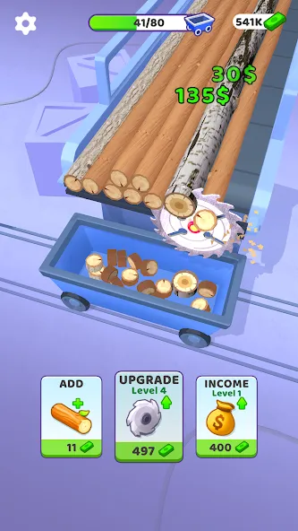 Idle Cutter: Wood Slice (Айдл Катер) [МОД Много денег] Screenshot 1