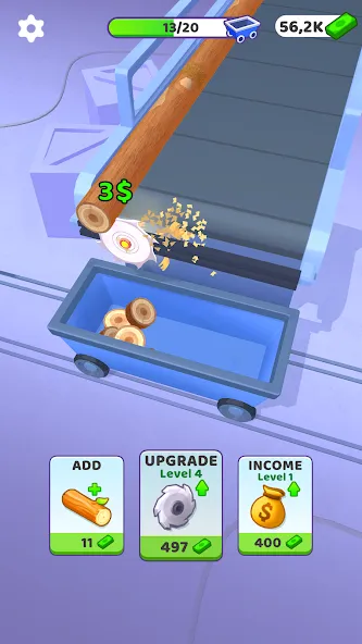 Idle Cutter: Wood Slice (Айдл Катер) [МОД Много денег] Screenshot 3