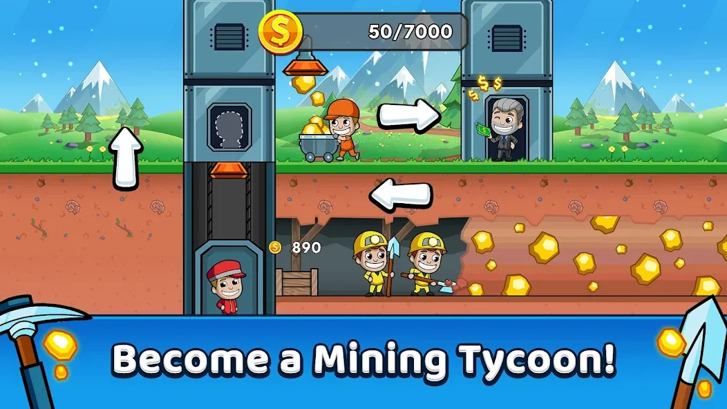 Idle Miner Tycoon: Gold Games [МОД Все открыто] Screenshot 5