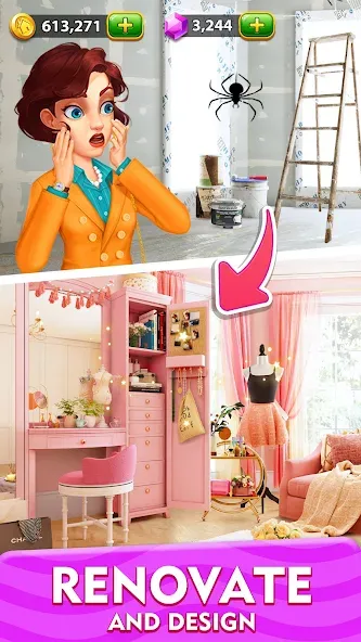 Solitaire Tripeaks Home: Merge (Солитер Трипикс Хоум) [МОД Много монет] Screenshot 3