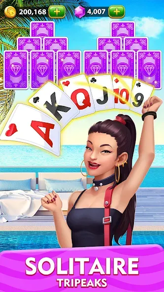 Solitaire Tripeaks Home: Merge (Солитер Трипикс Хоум) [МОД Много монет] Screenshot 5