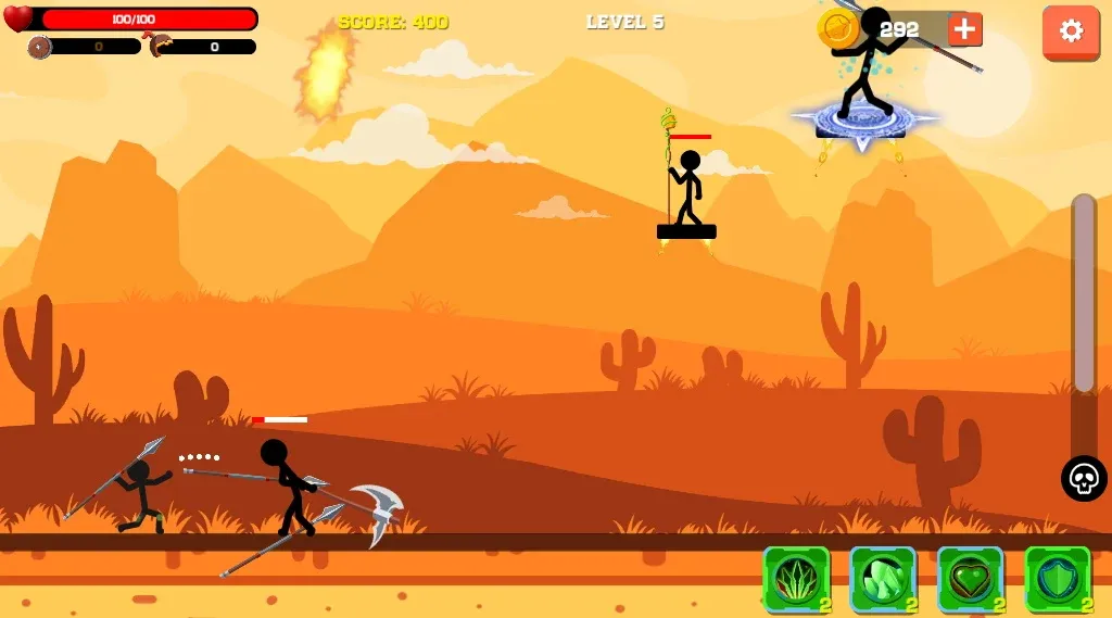 Spear war with Stickman (Спир вар) [МОД Бесконечные монеты] Screenshot 1