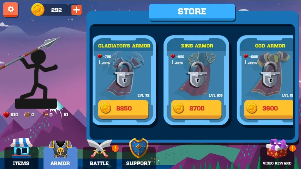 Spear war with Stickman (Спир вар) [МОД Бесконечные монеты] Screenshot 3