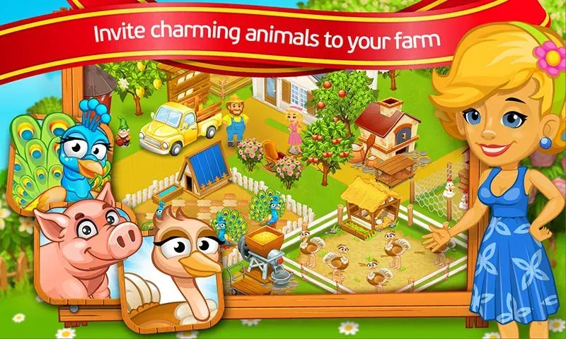 Farm Town: Cartoon Story [МОД Много денег] Screenshot 1
