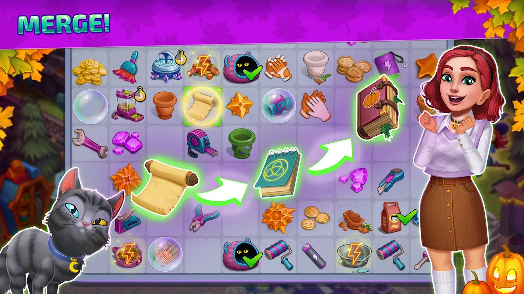 Chloe's Merge: House Design (Хэллоуин Мердж) [МОД Unlimited Money] Screenshot 3