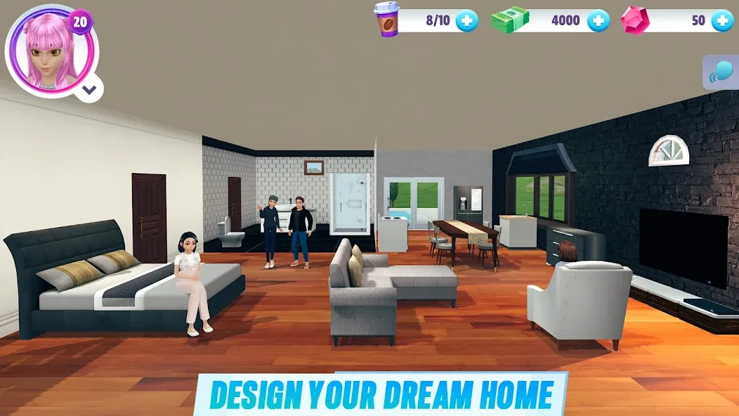 Virtual Sim Story: Home & Life (Виртуальная история симулятора) [МОД Бесконечные монеты] Screenshot 2