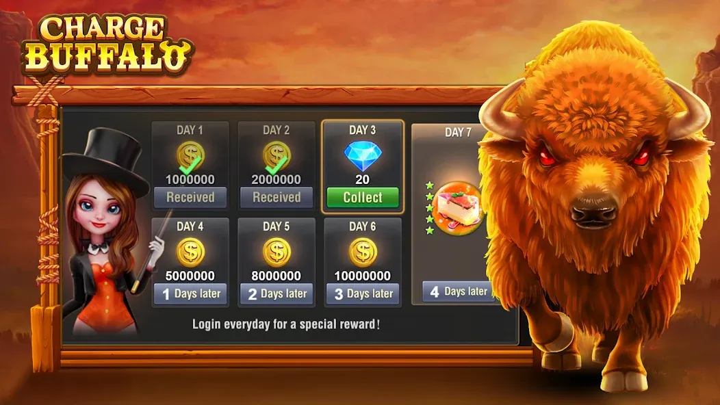 Charge Buffalo Slot-TaDa Games (Чардж Буффало Слот) [МОД Много монет] Screenshot 3