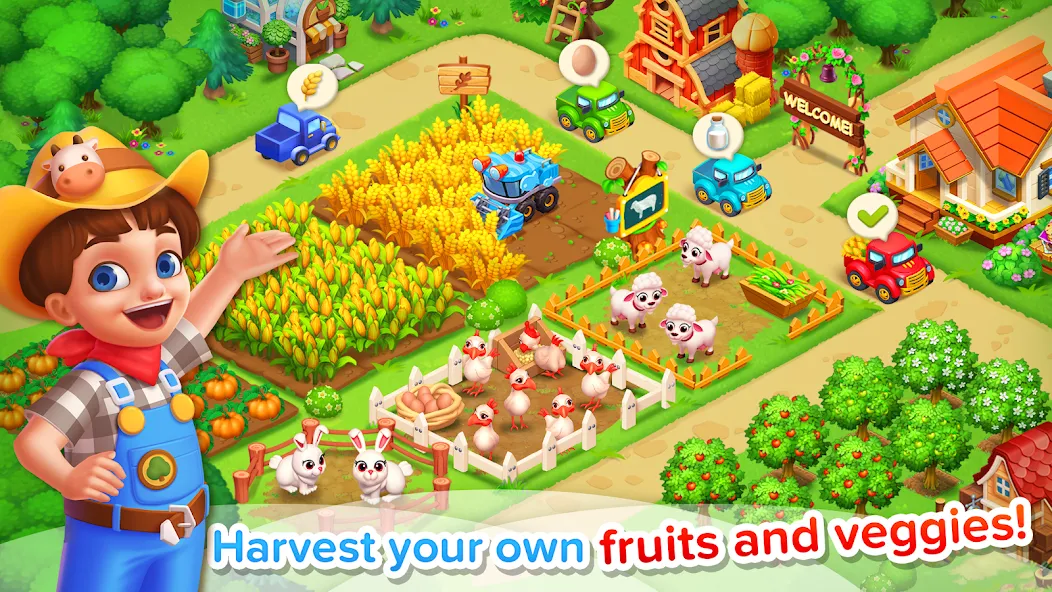Family Farm Seaside [МОД Бесконечные монеты] Screenshot 1
