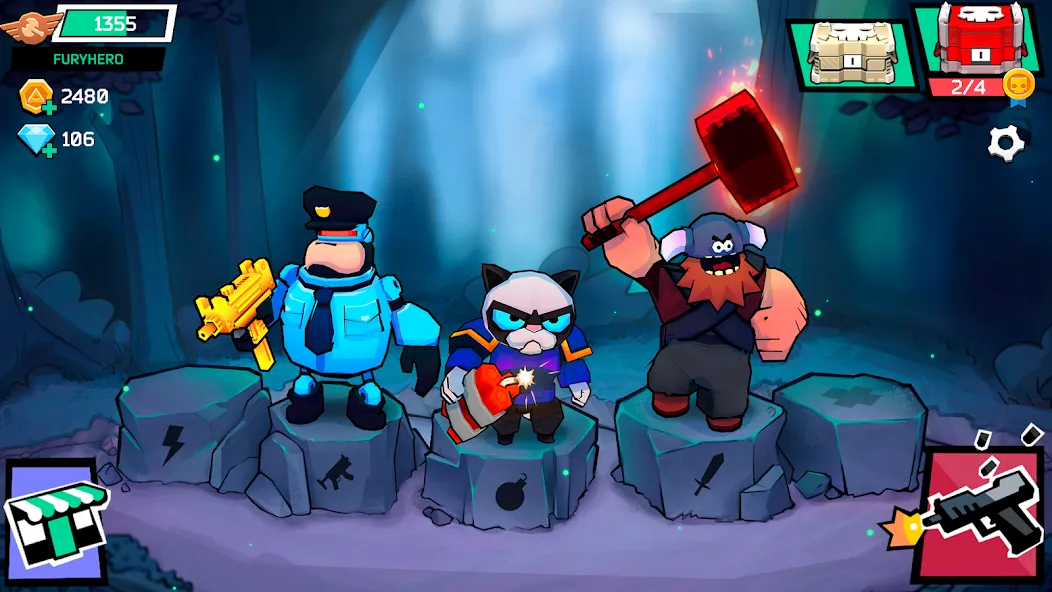 Fury Wars online shooter games (Фьюри Варс) [МОД Unlimited Money] Screenshot 3