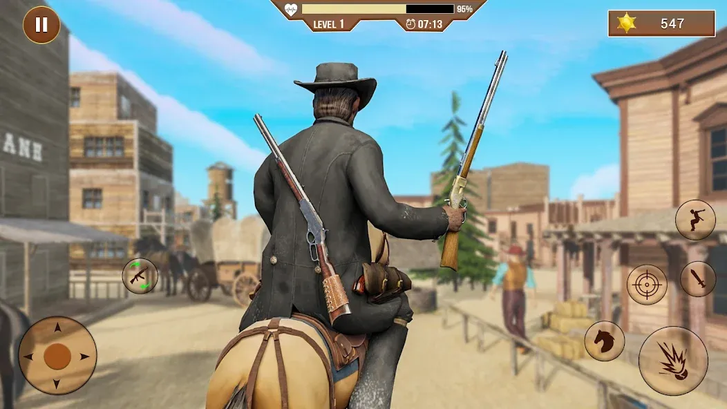 West Cowboy Shooting Games 3D [МОД Бесконечные деньги] Screenshot 1
