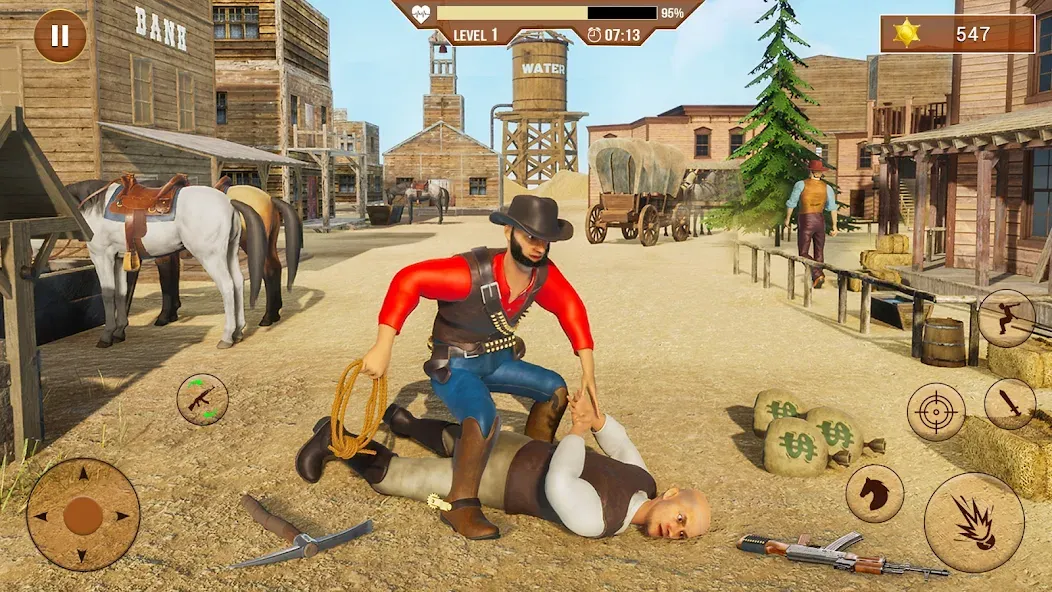 West Cowboy Shooting Games 3D [МОД Бесконечные деньги] Screenshot 2