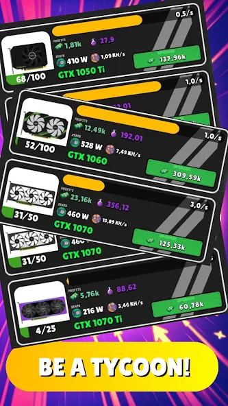 Gpu Tycoon Clicker : Game 2.0 (Гпу Тайкун Кликер) [МОД Unlimited Money] Screenshot 3