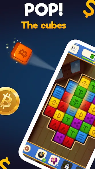 Crypto Blocks Puzzle Challenge [МОД Много денег] Screenshot 1