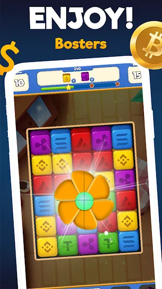 Crypto Blocks Puzzle Challenge [МОД Много денег] Screenshot 5