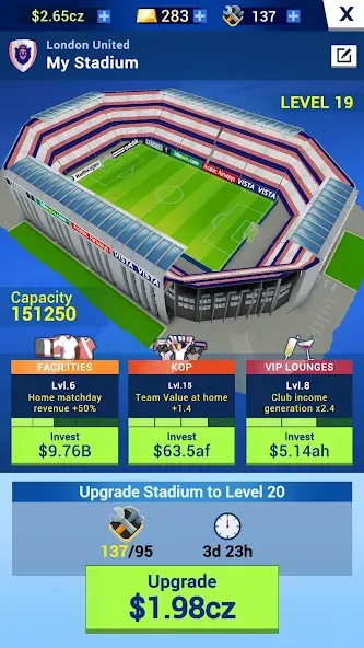 Idle Eleven - Soccer tycoon (Айдл Илевен) [МОД Бесконечные монеты] Screenshot 3
