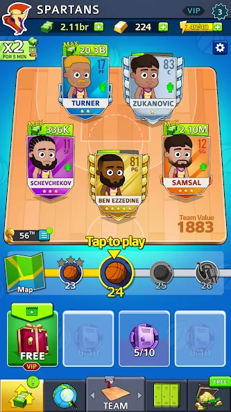 Idle Five Basketball tycoon (Айдл Файв Баскетбольный тайкун) [МОД Unlimited Money] Screenshot 3