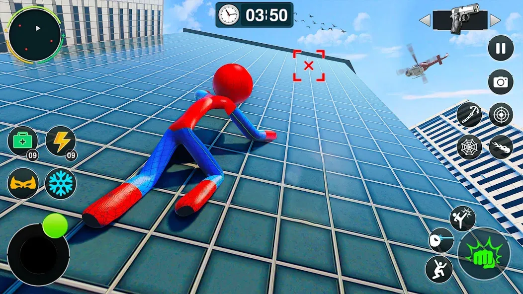 Flying Stickman Rope Hero Game [МОД Бесконечные монеты] Screenshot 3