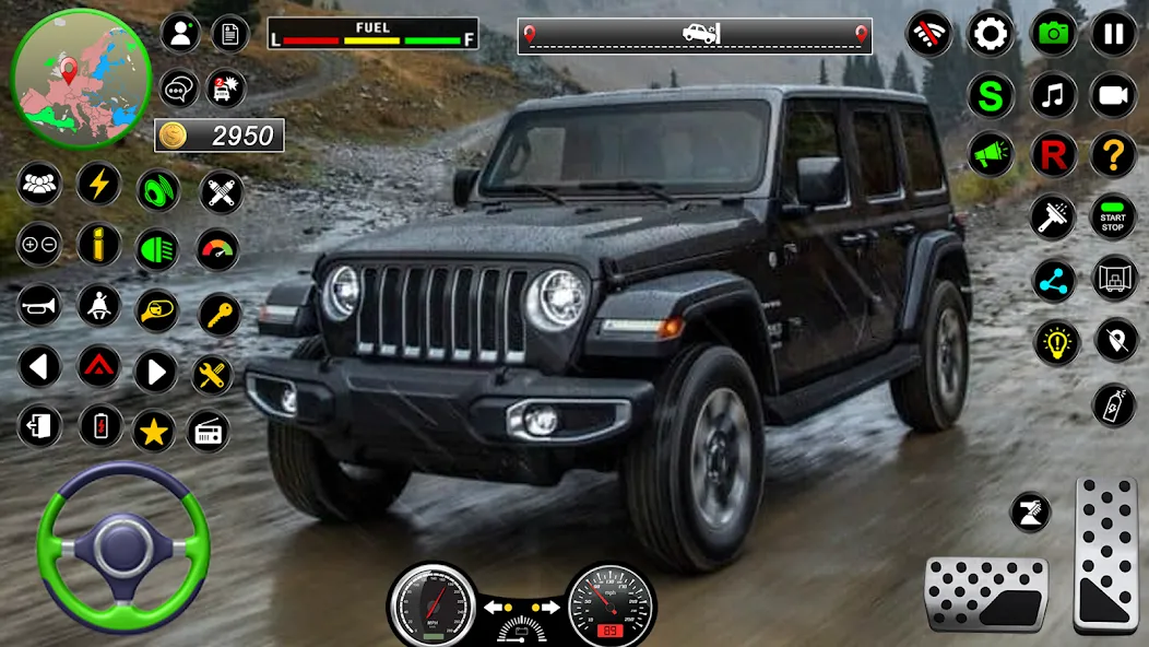 Jeep Driving Simulator offRoad (Джип Драйвинг Симулятор вне дороги) [МОД Много монет] Screenshot 1