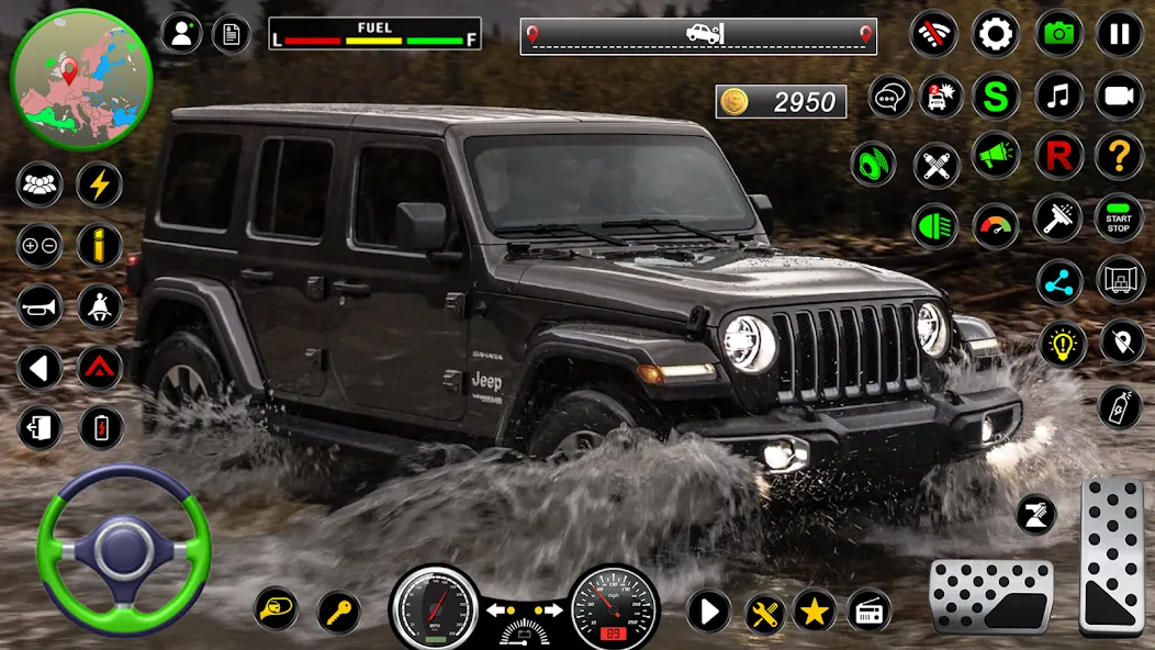 Jeep Driving Simulator offRoad (Джип Драйвинг Симулятор вне дороги) [МОД Много монет] Screenshot 2