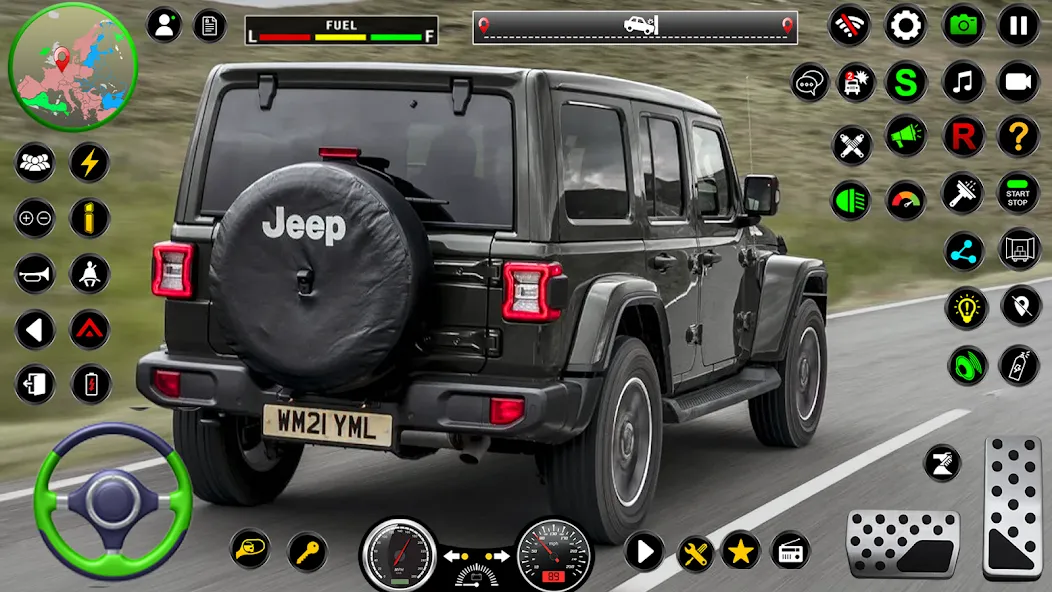 Jeep Driving Simulator offRoad (Джип Драйвинг Симулятор вне дороги) [МОД Много монет] Screenshot 3