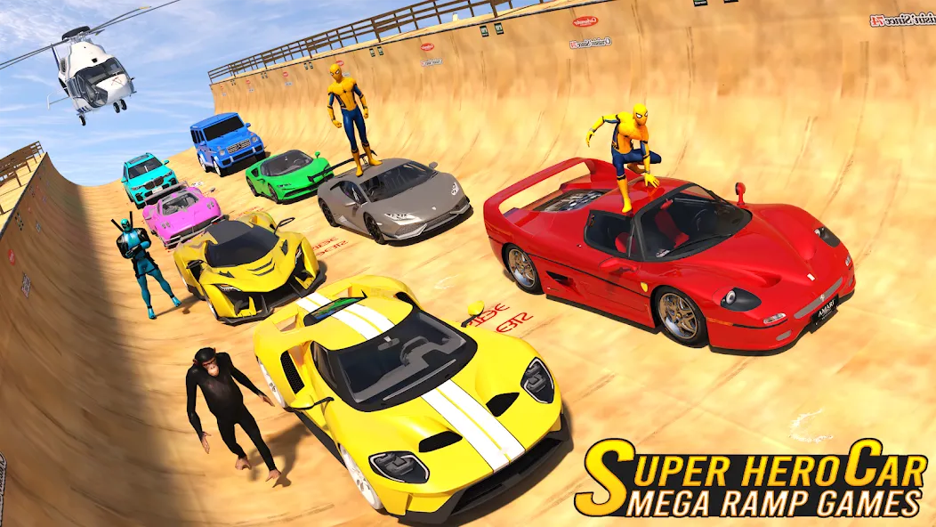 Superhero Car: Mega Ramp Games (Рамп Кар Гейм) [МОД Unlocked] Screenshot 5