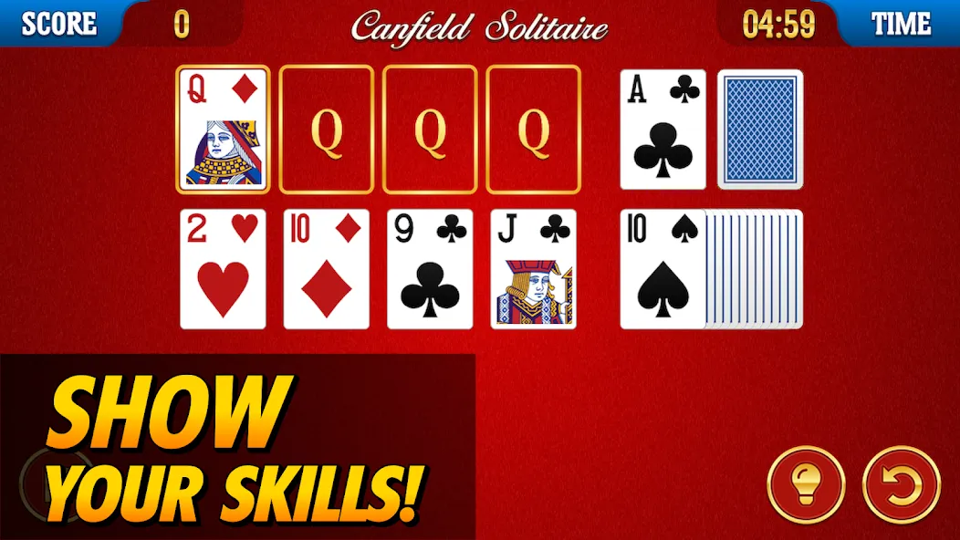 Canfield Solitaire (Кэнфилд пасьянс) [МОД Бесконечные деньги] Screenshot 1