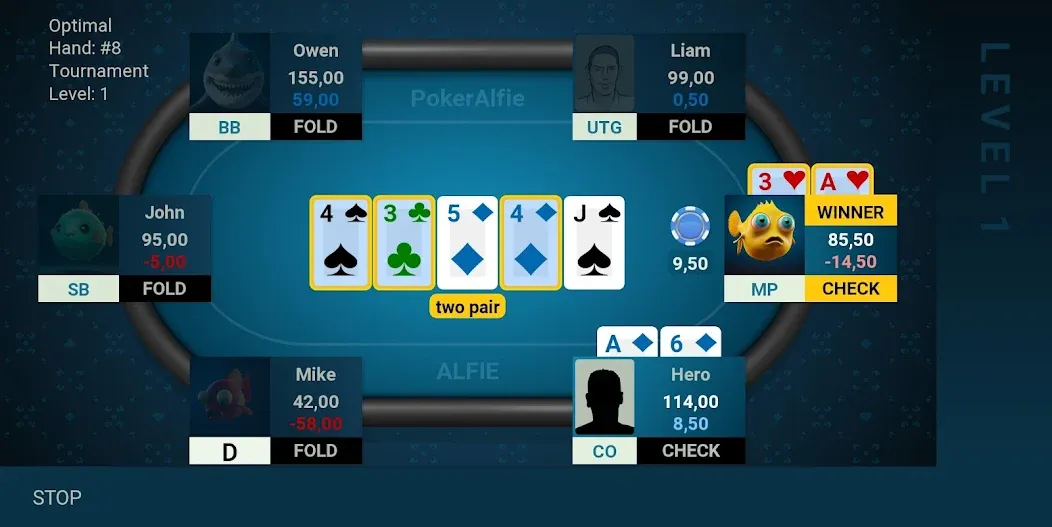 Offline Poker AI - PokerAlfie (Оффлайн Покер ИИ) [МОД Бесконечные монеты] Screenshot 2