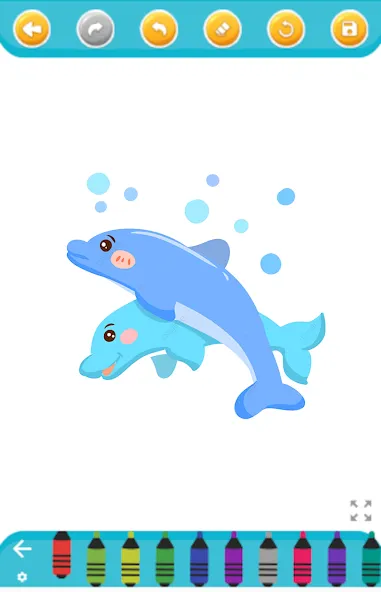 dolphin coloring game (дельфин раскраска игра) [МОД Много монет] Screenshot 1