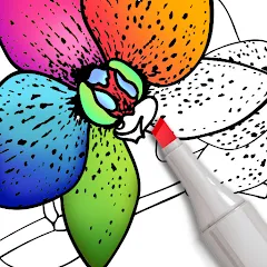 Взломанная Coloring for adults offline  [МОД Unlocked]