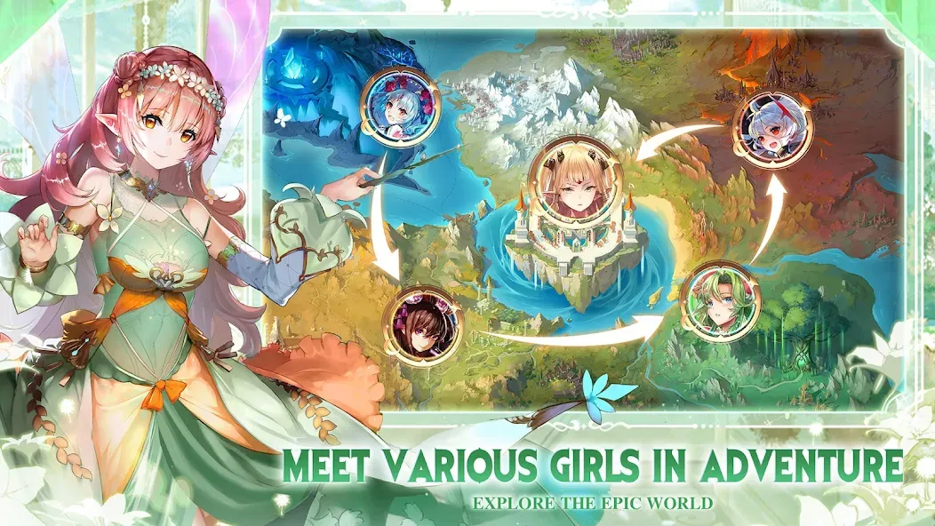 Girls' Connect: Idle RPG [МОД Много денег] Screenshot 5